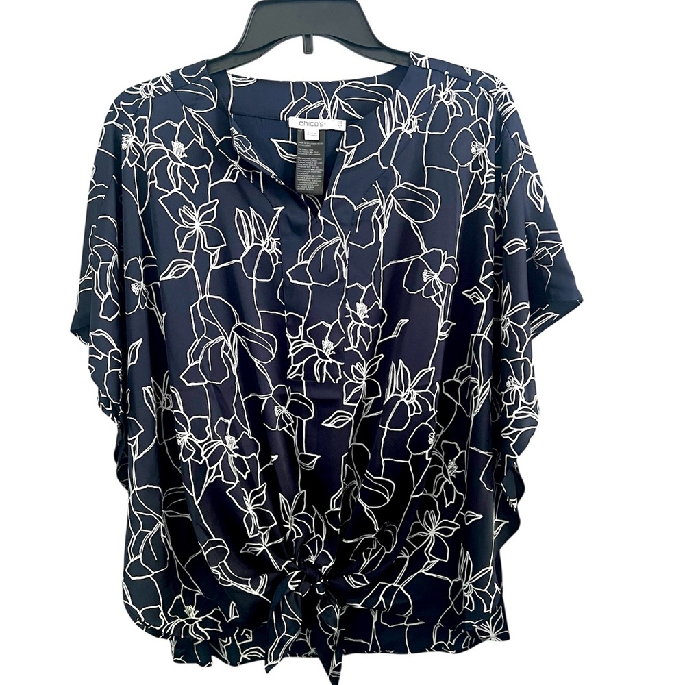Chico’s Floral Navy Top